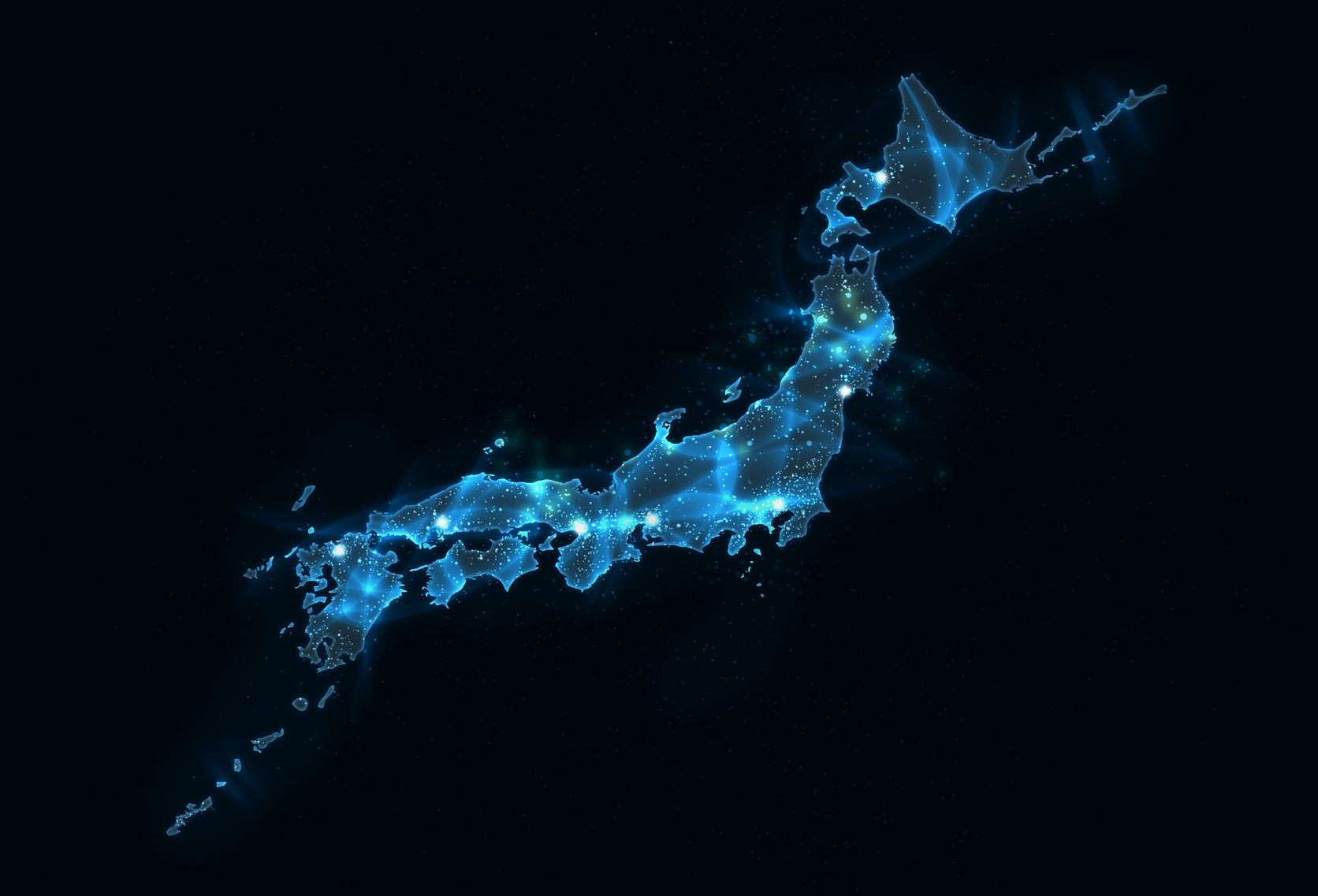 日本地図パワーエネルギー青